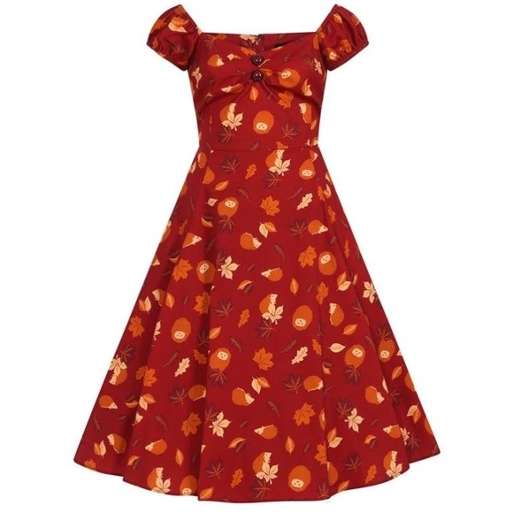 Collectif Hedgehogs and Leaves Dolores Doll Dress - Picture 8 of 8